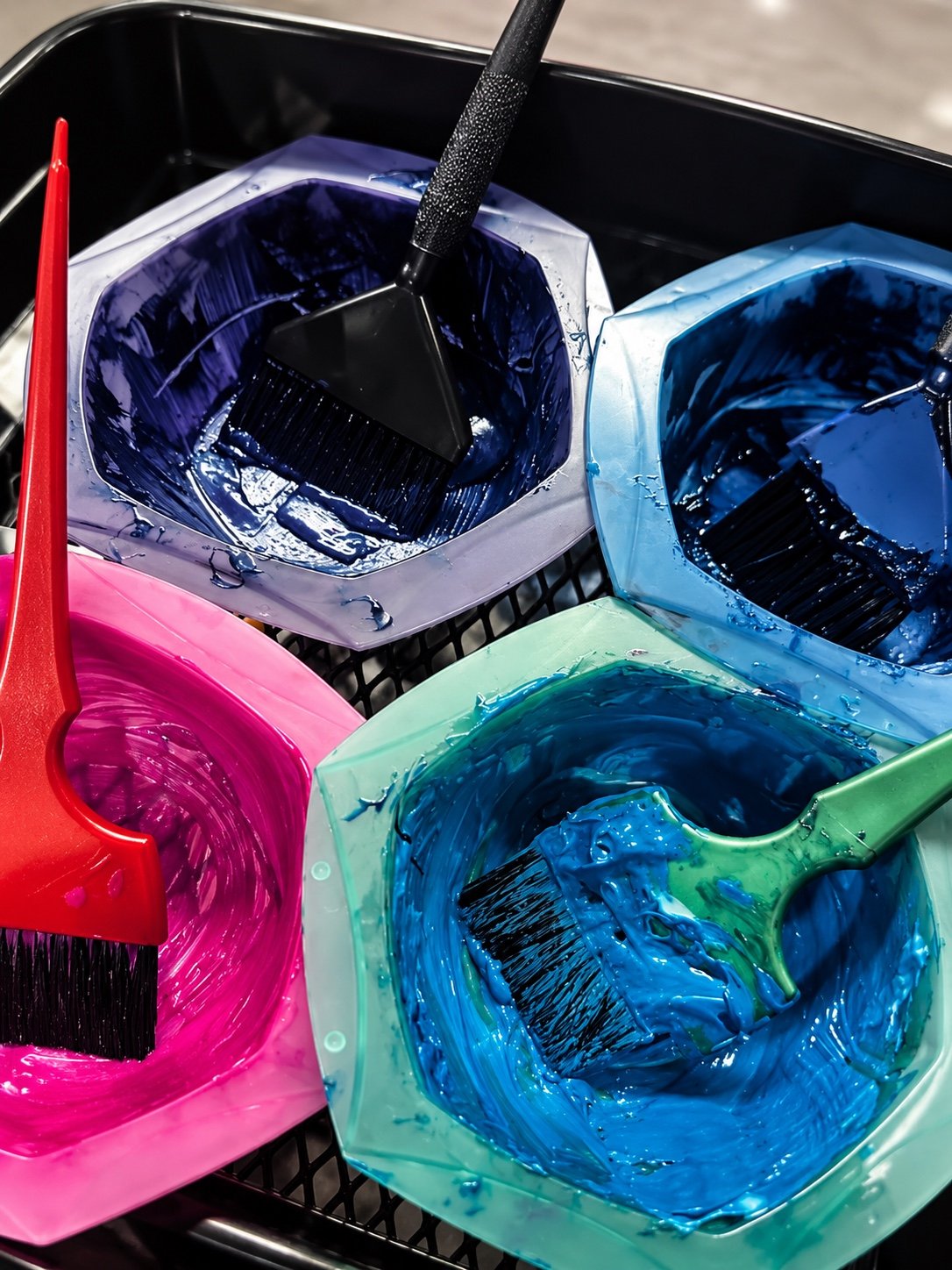Productos y materiales de color en Tóxica Salón